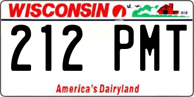 WI license plate 212PMT