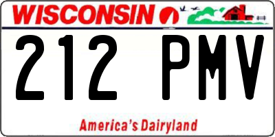 WI license plate 212PMV