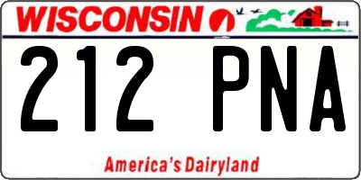 WI license plate 212PNA