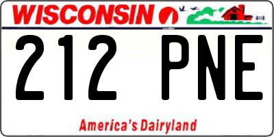 WI license plate 212PNE
