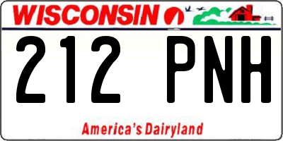 WI license plate 212PNH