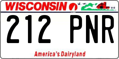 WI license plate 212PNR