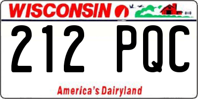 WI license plate 212PQC