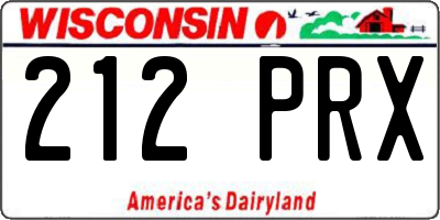 WI license plate 212PRX