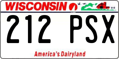 WI license plate 212PSX