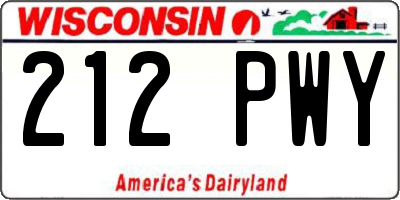 WI license plate 212PWY