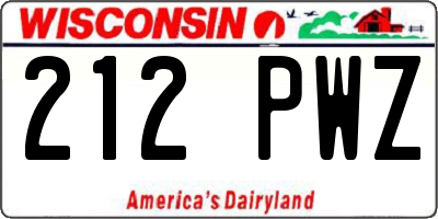 WI license plate 212PWZ