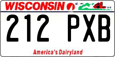 WI license plate 212PXB