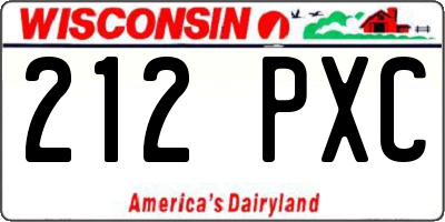 WI license plate 212PXC
