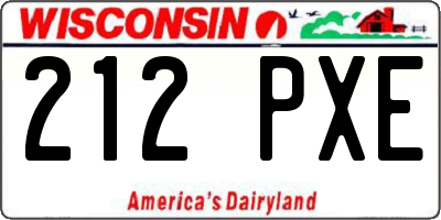 WI license plate 212PXE