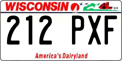 WI license plate 212PXF
