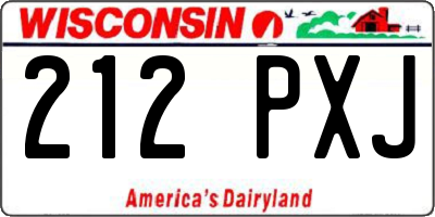 WI license plate 212PXJ