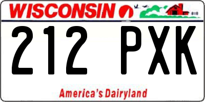 WI license plate 212PXK