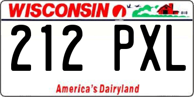 WI license plate 212PXL