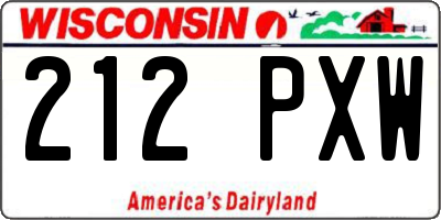 WI license plate 212PXW