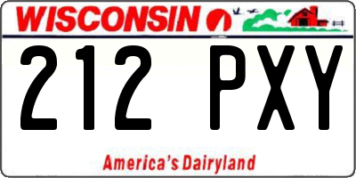 WI license plate 212PXY