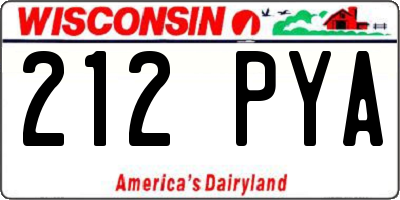 WI license plate 212PYA