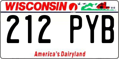 WI license plate 212PYB