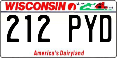 WI license plate 212PYD