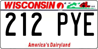 WI license plate 212PYE