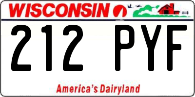 WI license plate 212PYF