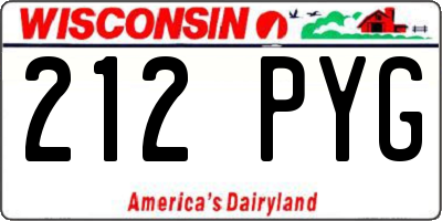 WI license plate 212PYG