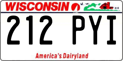 WI license plate 212PYI
