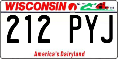 WI license plate 212PYJ