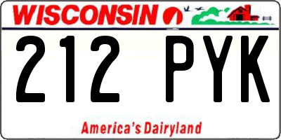 WI license plate 212PYK