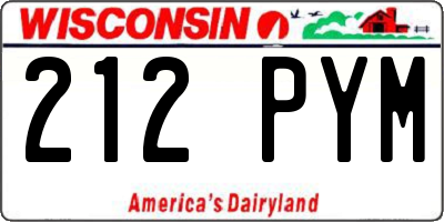 WI license plate 212PYM