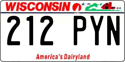 WI license plate 212PYN