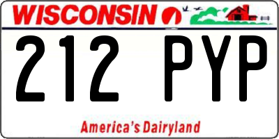 WI license plate 212PYP