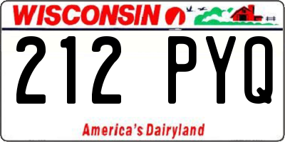 WI license plate 212PYQ