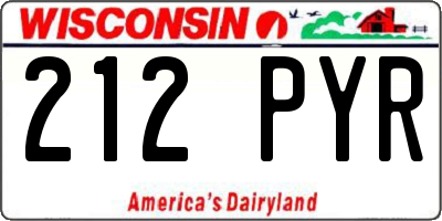 WI license plate 212PYR