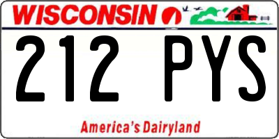 WI license plate 212PYS