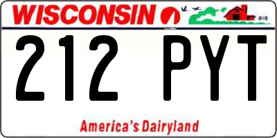 WI license plate 212PYT