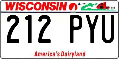 WI license plate 212PYU