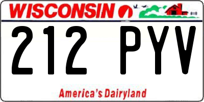 WI license plate 212PYV