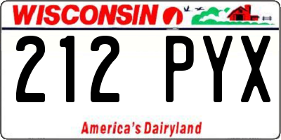 WI license plate 212PYX
