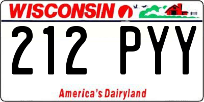 WI license plate 212PYY