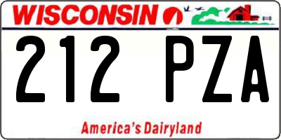 WI license plate 212PZA