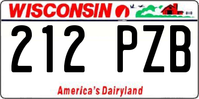 WI license plate 212PZB