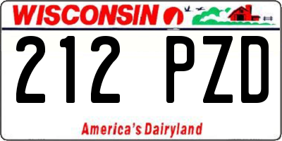 WI license plate 212PZD