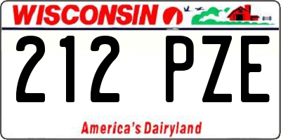 WI license plate 212PZE