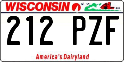 WI license plate 212PZF