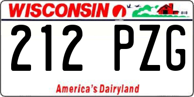 WI license plate 212PZG