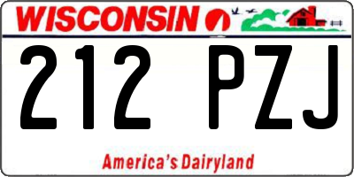 WI license plate 212PZJ