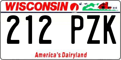 WI license plate 212PZK