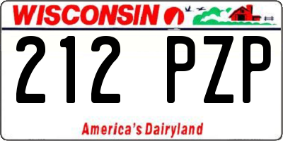 WI license plate 212PZP