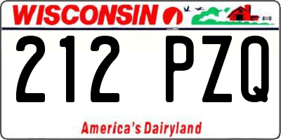 WI license plate 212PZQ